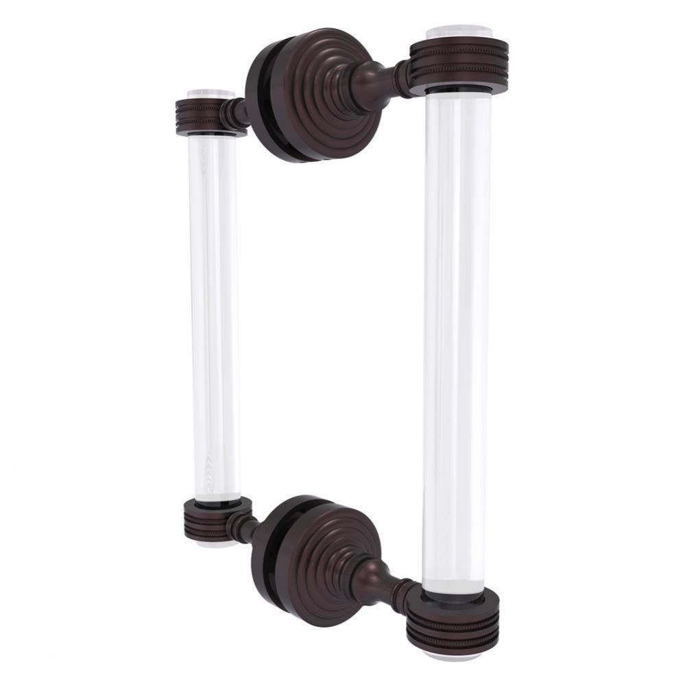 Pacific Grove Collection 8 Inch Back to Back Shower Door Pull with Dotted Accents - Antique Bronze