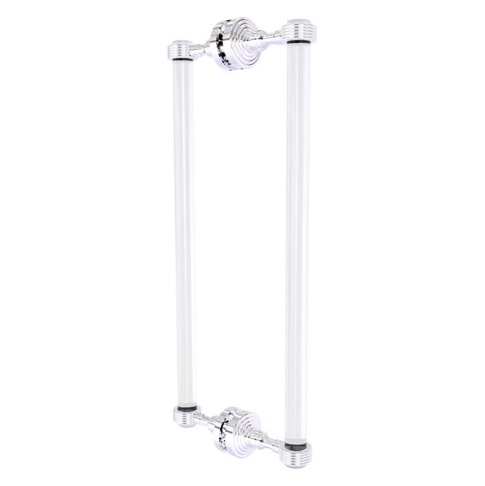 Pacific Grove Collection 18 Inch Back to Back Shower Door Pull with Grooved Accents - Polished Chr