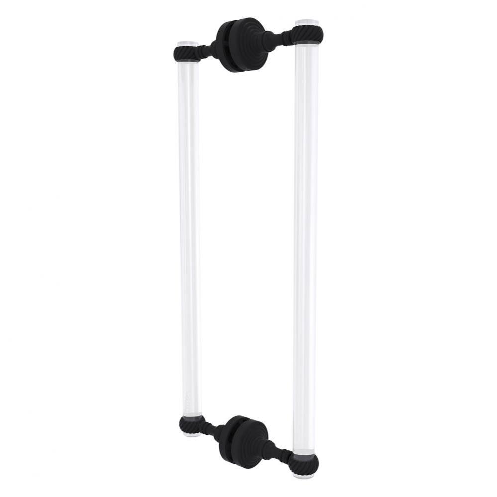 Pacific Grove Collection 18 Inch Back to Back Shower Door Pull with Twisted Accents - Matte Black