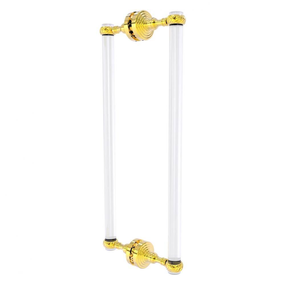 Pacific Grove Collection 18 Inch Back to Back Shower Door Pull with Twisted Accents - Polished Bra