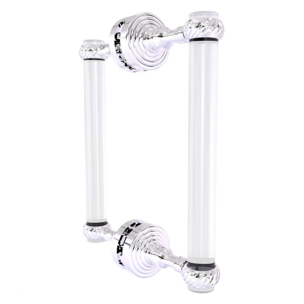 Pacific Grove Collection 8 Inch Back to Back Shower Door Pull with Twisted Accents - Polished Chro