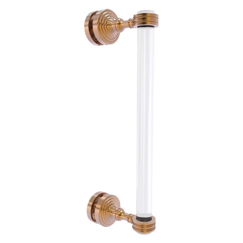 Pacific Grove Collection 12 Inch Single Side Shower Door Pull with Dotted Accents - Brushed Bronze