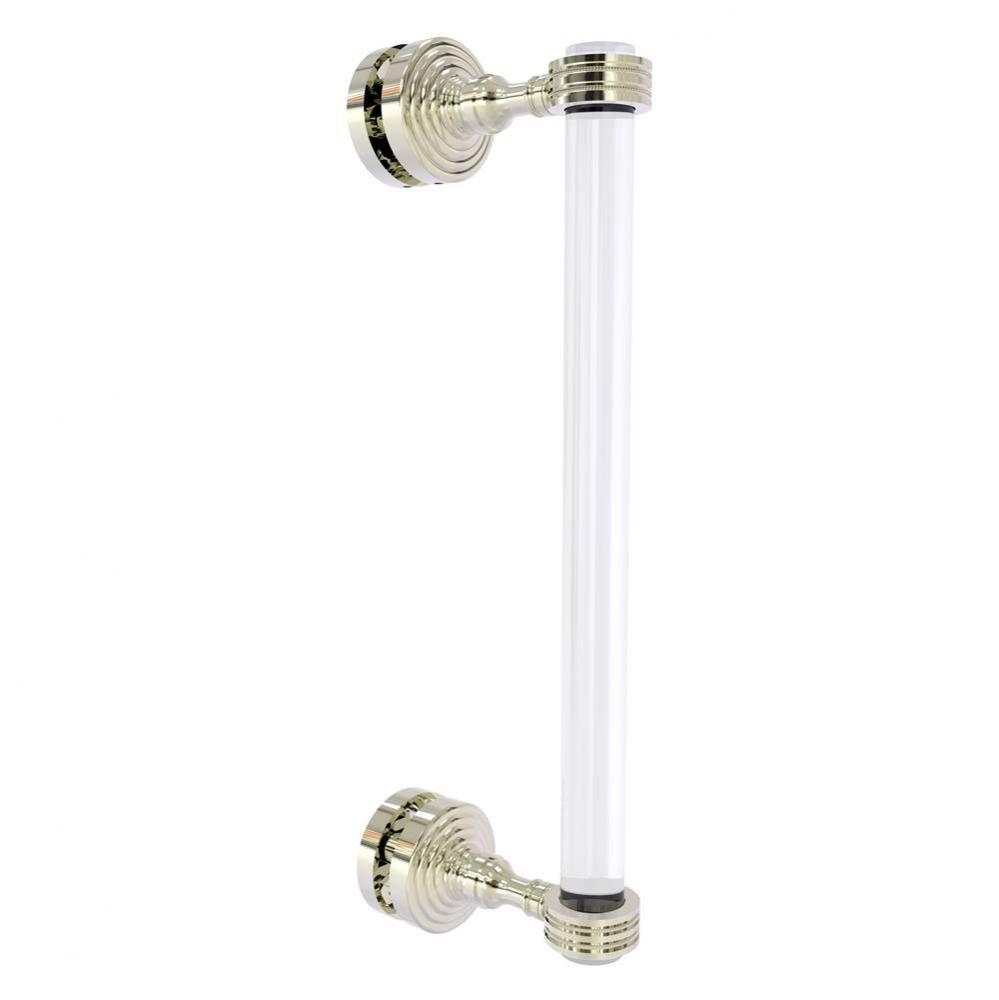 Pacific Grove Collection 12 Inch Single Side Shower Door Pull with Dotted Accents - Polished Nicke