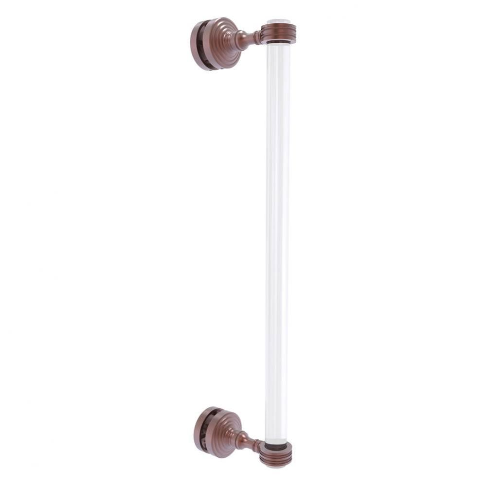 Pacific Grove Collection 18 Inch Single Side Shower Door Pull with Dotted Accents - Antique Copper