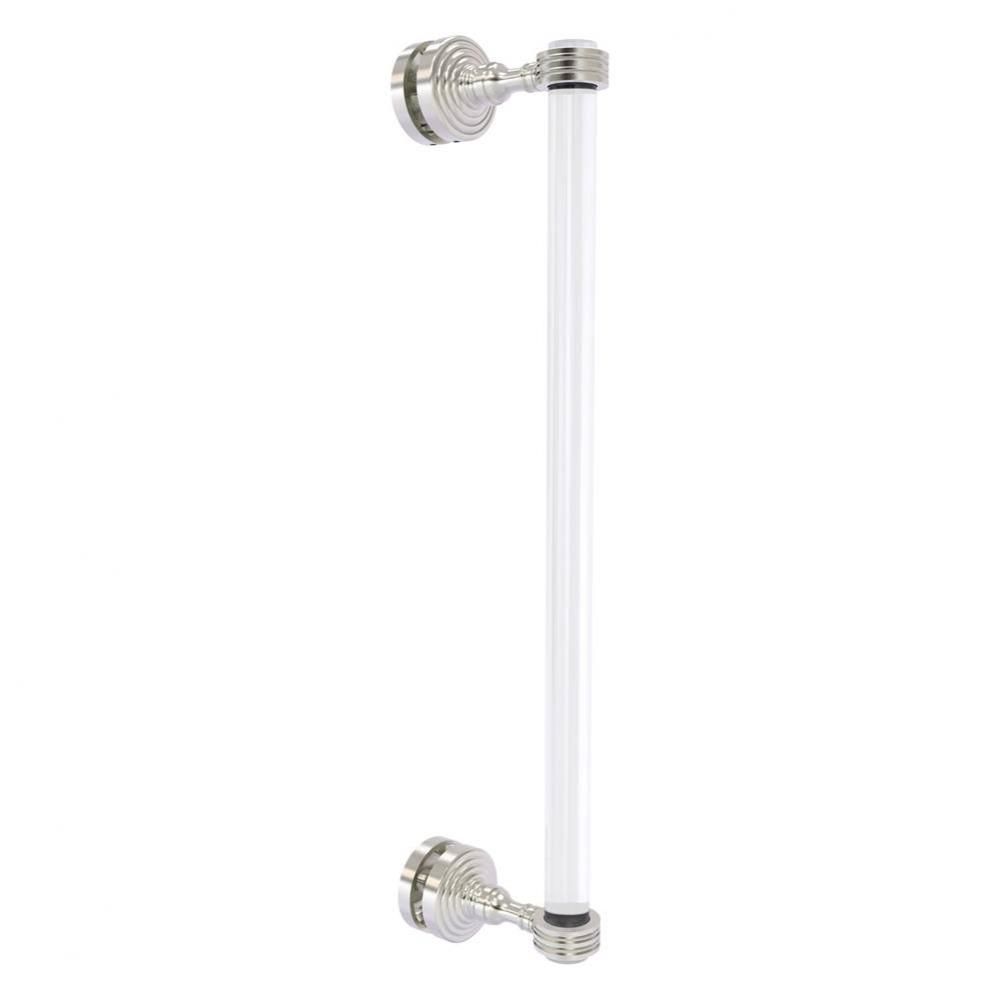 Pacific Grove Collection 18 Inch Single Side Shower Door Pull with Dotted Accents - Satin Nickel