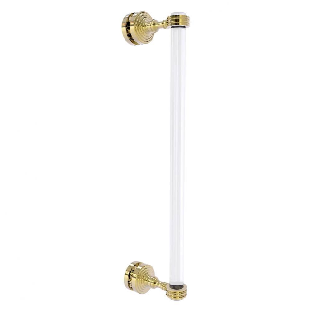Pacific Grove Collection 18 Inch Single Side Shower Door Pull with Dotted Accents - Unlacquered Br