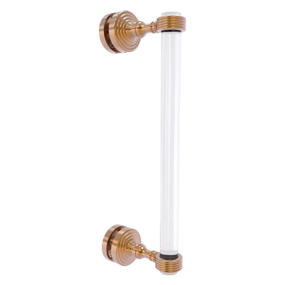 Pacific Grove Collection 12 Inch Single Side Shower Door Pull with Grooved Accents - Brushed Bronz