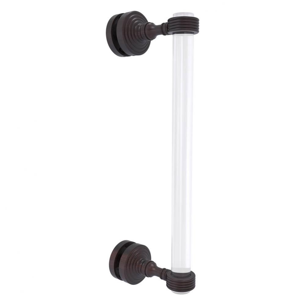 Pacific Grove Collection 12 Inch Single Side Shower Door Pull with Grooved Accents - Venetian Bron