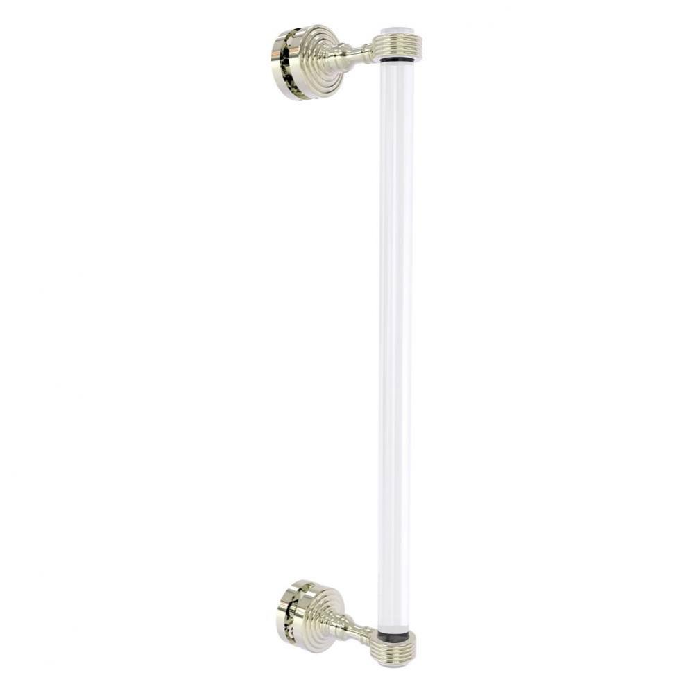 Pacific Grove Collection 18 Inch Single Side Shower Door Pull with Grooved Accents - Polished Nick