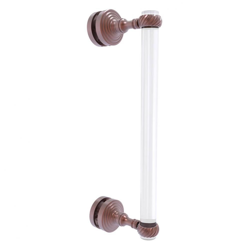 Pacific Grove Collection 12 Inch Single Side Shower Door Pull with Twisted Accents - Antique Coppe