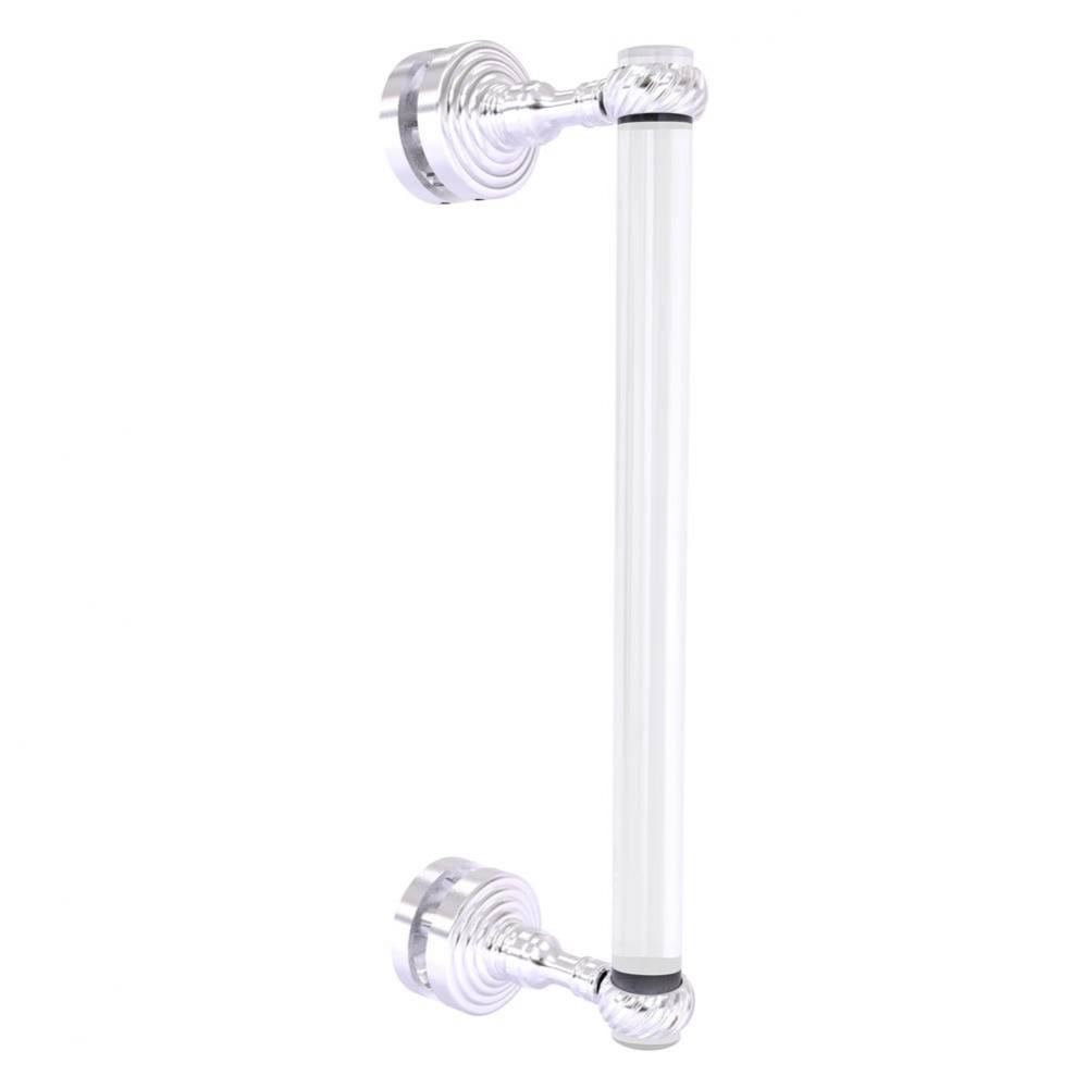 Pacific Grove Collection 12 Inch Single Side Shower Door Pull with Twisted Accents - Satin Chrome