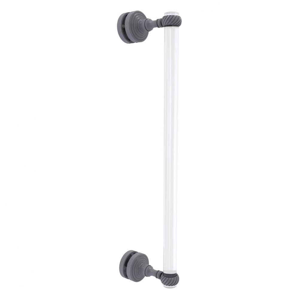Pacific Grove Collection 18 Inch Single Side Shower Door Pull with Twisted Accents - Matte Gray