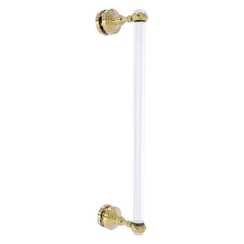 Pacific Grove Collection 18 Inch Single Side Shower Door Pull with Twisted Accents - Unlacquered B