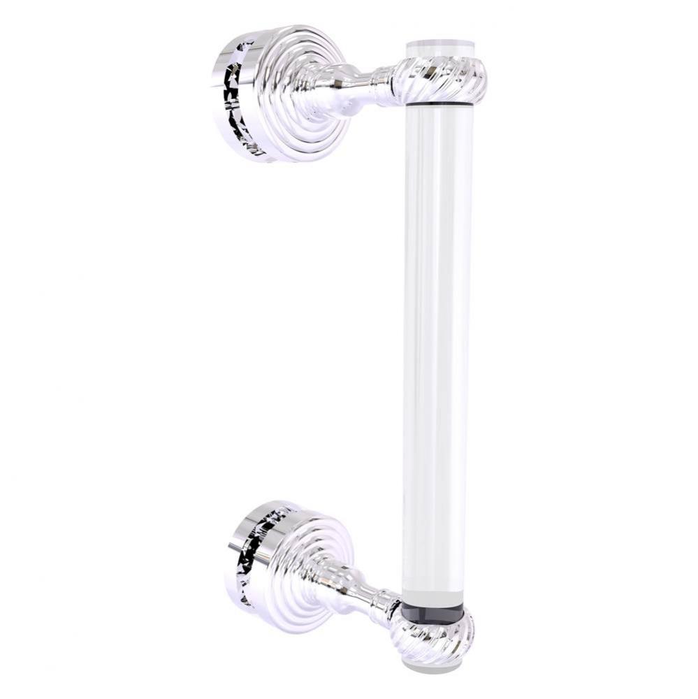 Pacific Grove Collection 8 Inch Single Side Shower Door Pull with Twisted Accents - Polished Chrom
