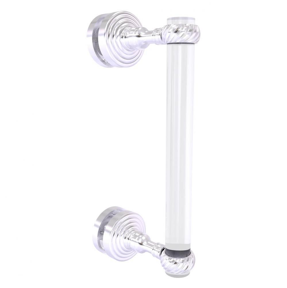 Pacific Grove Collection 8 Inch Single Side Shower Door Pull with Twisted Accents - Satin Chrome