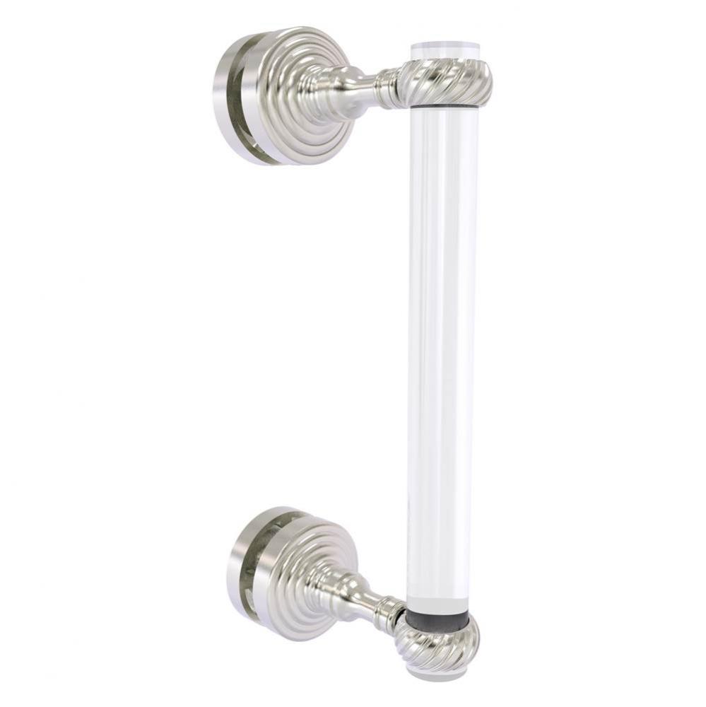 Pacific Grove Collection 8 Inch Single Side Shower Door Pull with Twisted Accents - Satin Nickel