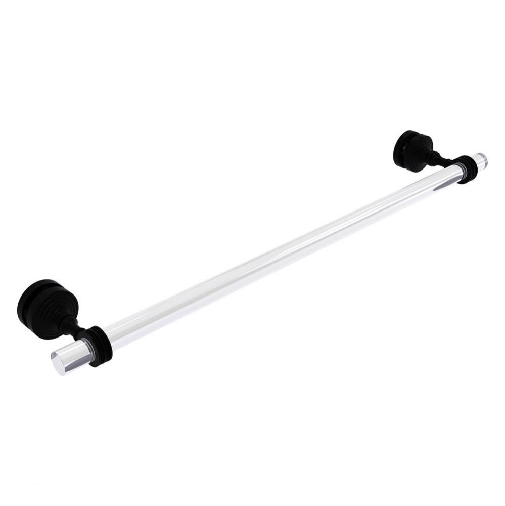 Pacific Grove Collection 24 Inch Shower Door Towel Bar with Dotted Accents - Matte Black