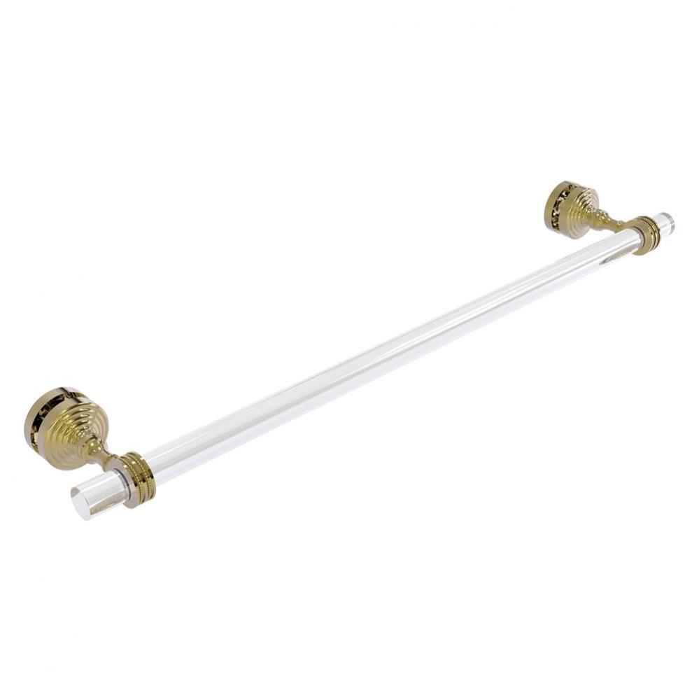 Pacific Grove Collection 24 Inch Shower Door Towel Bar with Dotted Accents - Unlacquered Brass