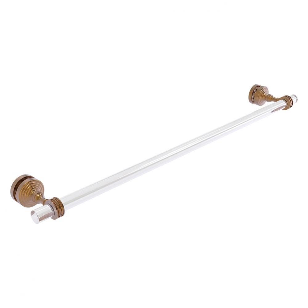 Pacific Grove Collection 30 Inch Shower Door Towel Bar with Dotted Accents - Brushed Bronze