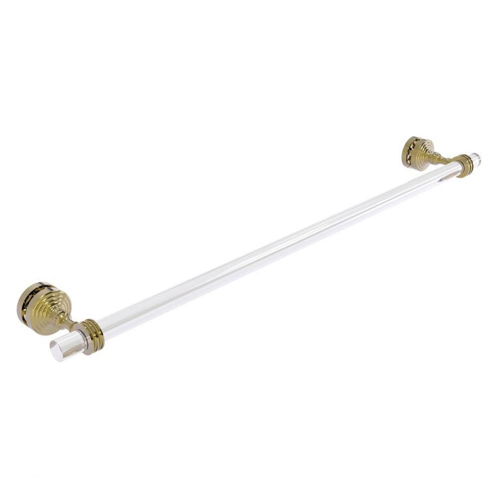 Pacific Grove Collection 30 Inch Shower Door Towel Bar with Dotted Accents - Unlacquered Brass