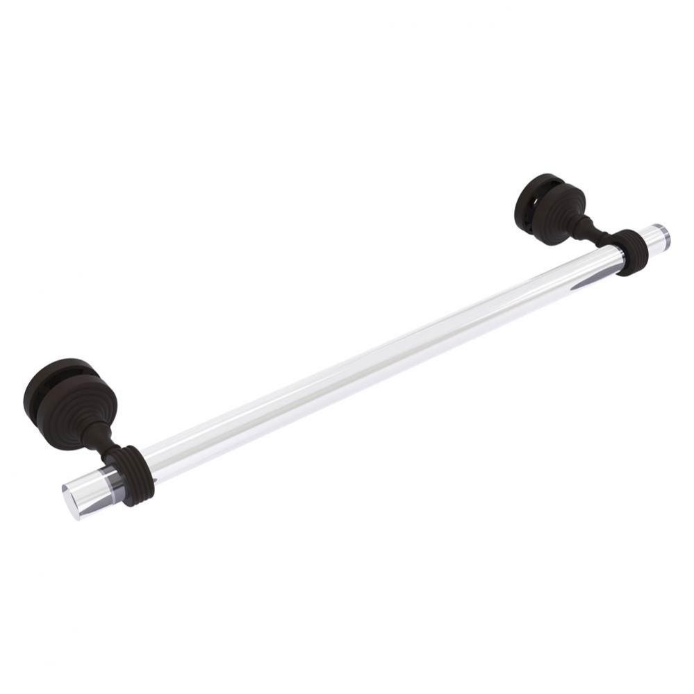 Pacific Grove Collection 18 Inch Shower Door Towel Bar with Grooved Accents - Oil Rubbed Bronze