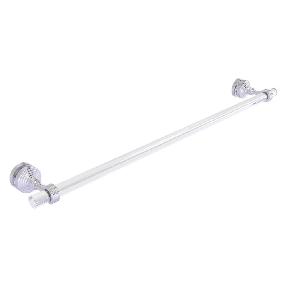 Pacific Grove Collection 30 Inch Shower Door Towel Bar with Grooved Accents - Satin Chrome