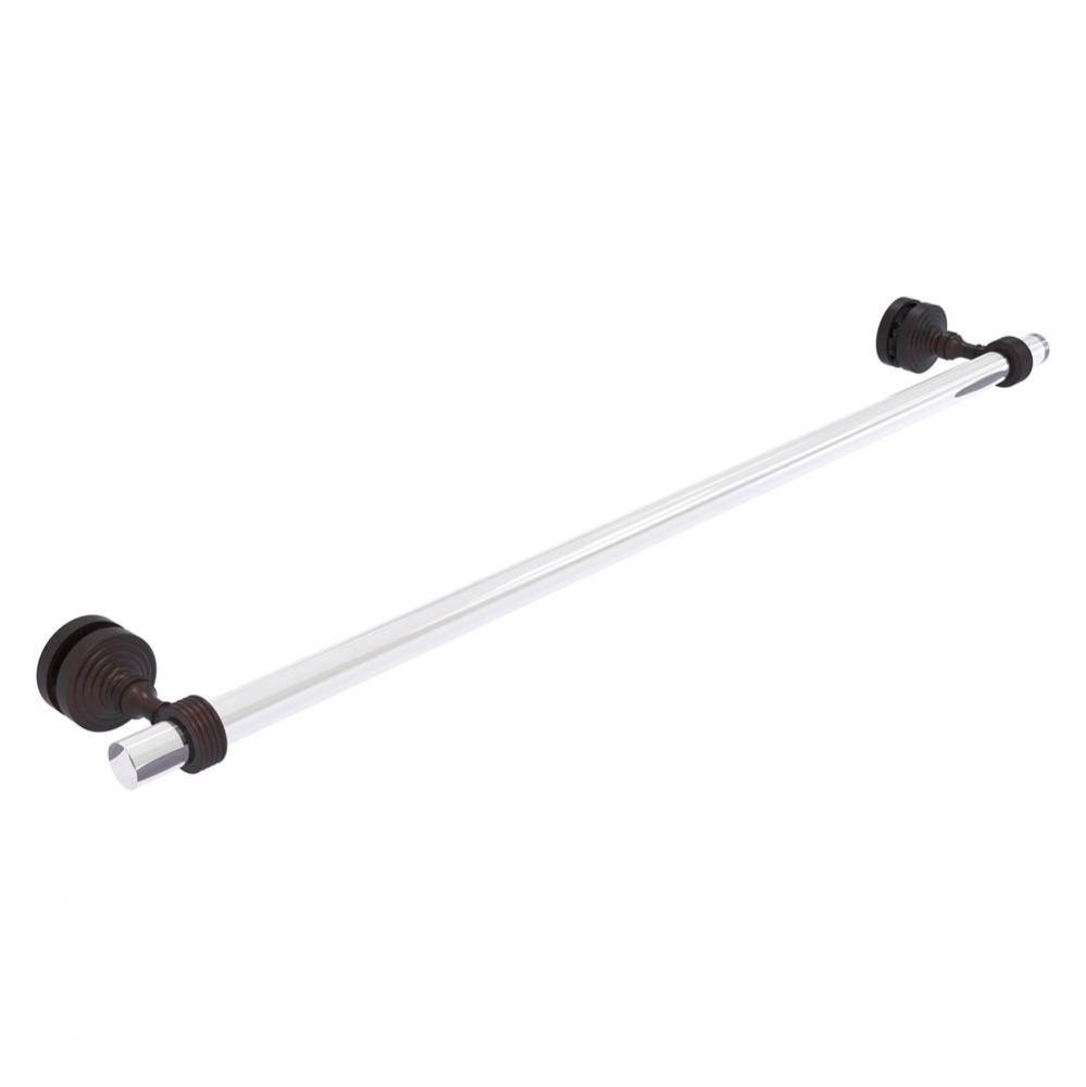 Pacific Grove Collection 30 Inch Shower Door Towel Bar with Grooved Accents - Venetian Bronze