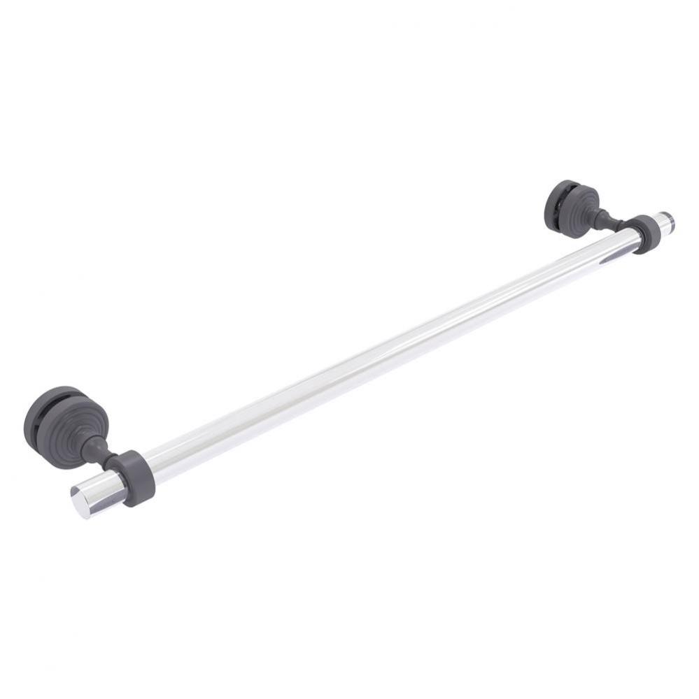 Pacific Grove Collection 24 Inch Shower Door Towel Bar - Matte Gray
