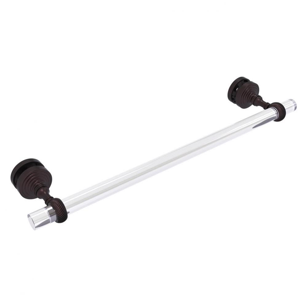 Pacific Grove Collection 18 Inch Shower Door Towel Bar with Twisted Accents - Antique Bronze