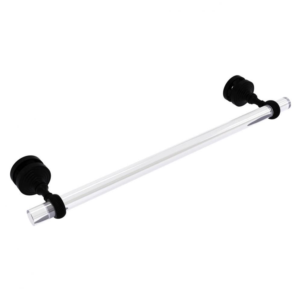 Pacific Grove Collection 18 Inch Shower Door Towel Bar with Twisted Accents - Matte Black