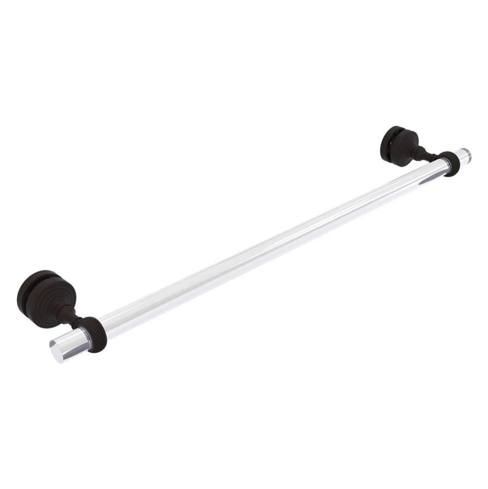 Pacific Grove Collection 24 Inch Shower Door Towel Bar with Twisted Accents - Oil Rubbed Bronze