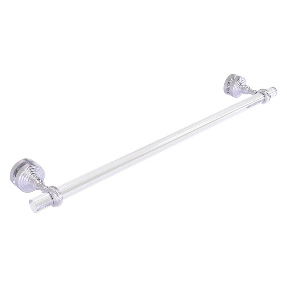 Pacific Grove Collection 24 Inch Shower Door Towel Bar with Twisted Accents - Satin Chrome