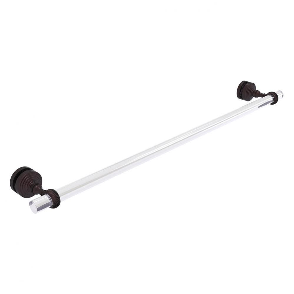 Pacific Grove Collection 30 Inch Shower Door Towel Bar with Twisted Accents - Antique Bronze