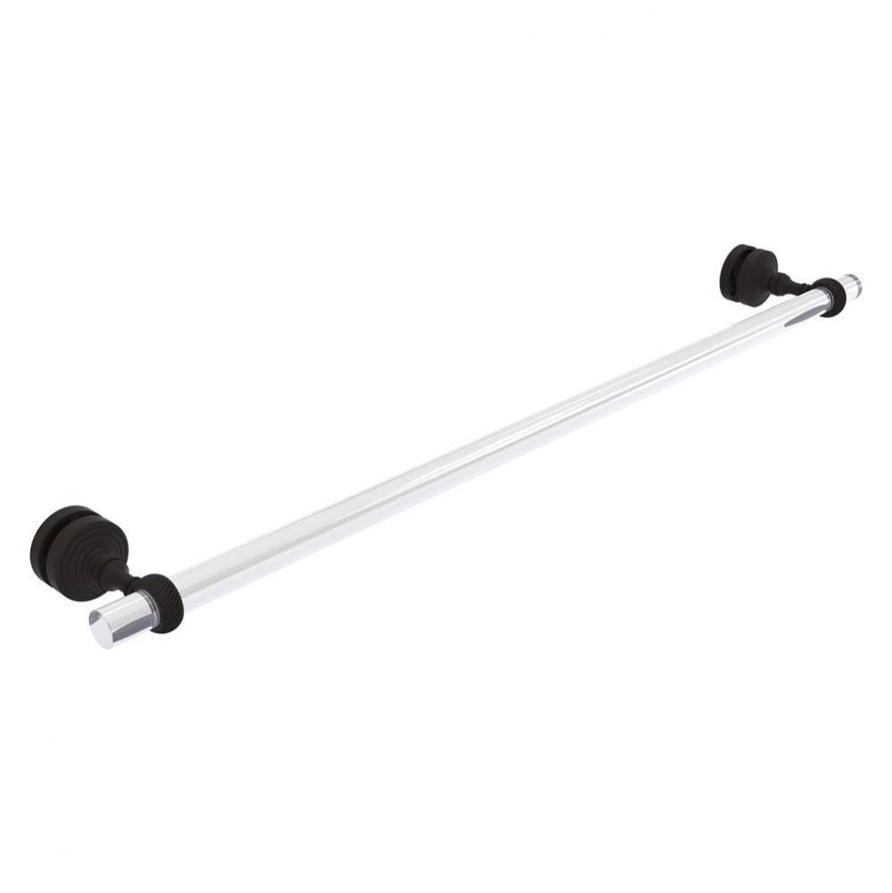 Pacific Grove Collection 30 Inch Shower Door Towel Bar with Twisted Accents - Oil Rubbed Bronze