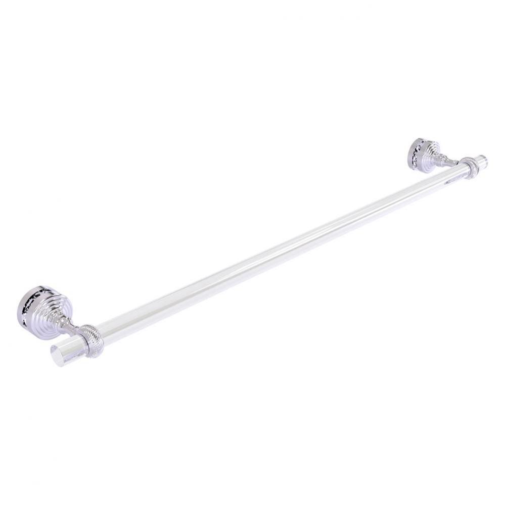 Pacific Grove Collection 30 Inch Shower Door Towel Bar with Twisted Accents - Polished Chrome