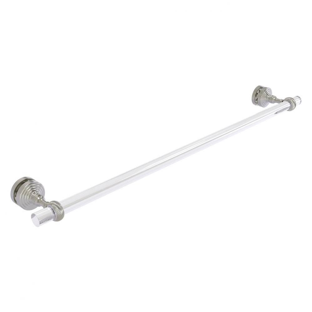 Pacific Grove Collection 30 Inch Shower Door Towel Bar with Twisted Accents - Satin Nickel