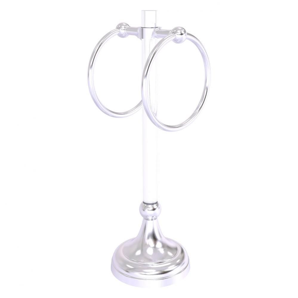 Pacific Grove Collection 2 Ring Vanity Top Guest Towel Ring - Satin Chrome
