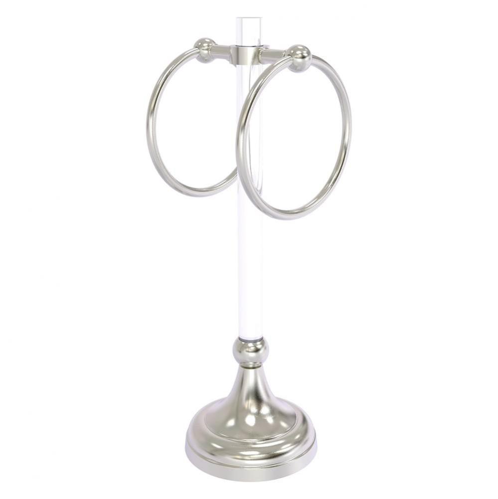 Pacific Grove Collection 2 Ring Vanity Top Guest Towel Ring - Satin Nickel