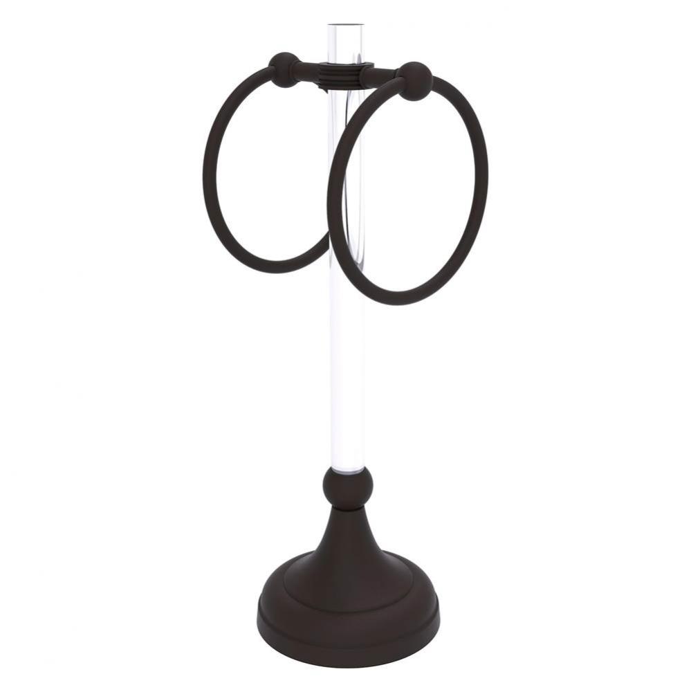 Pacific Grove Collection 2 Ring Vanity Top Guest Towel Ring with Dotted Accents - Oil Rubbed Bronz