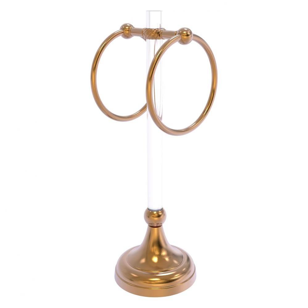 Pacific Grove Collection 2 Ring Vanity Top Guest Towel Ring with Twisted Accents - Brushed Bronze