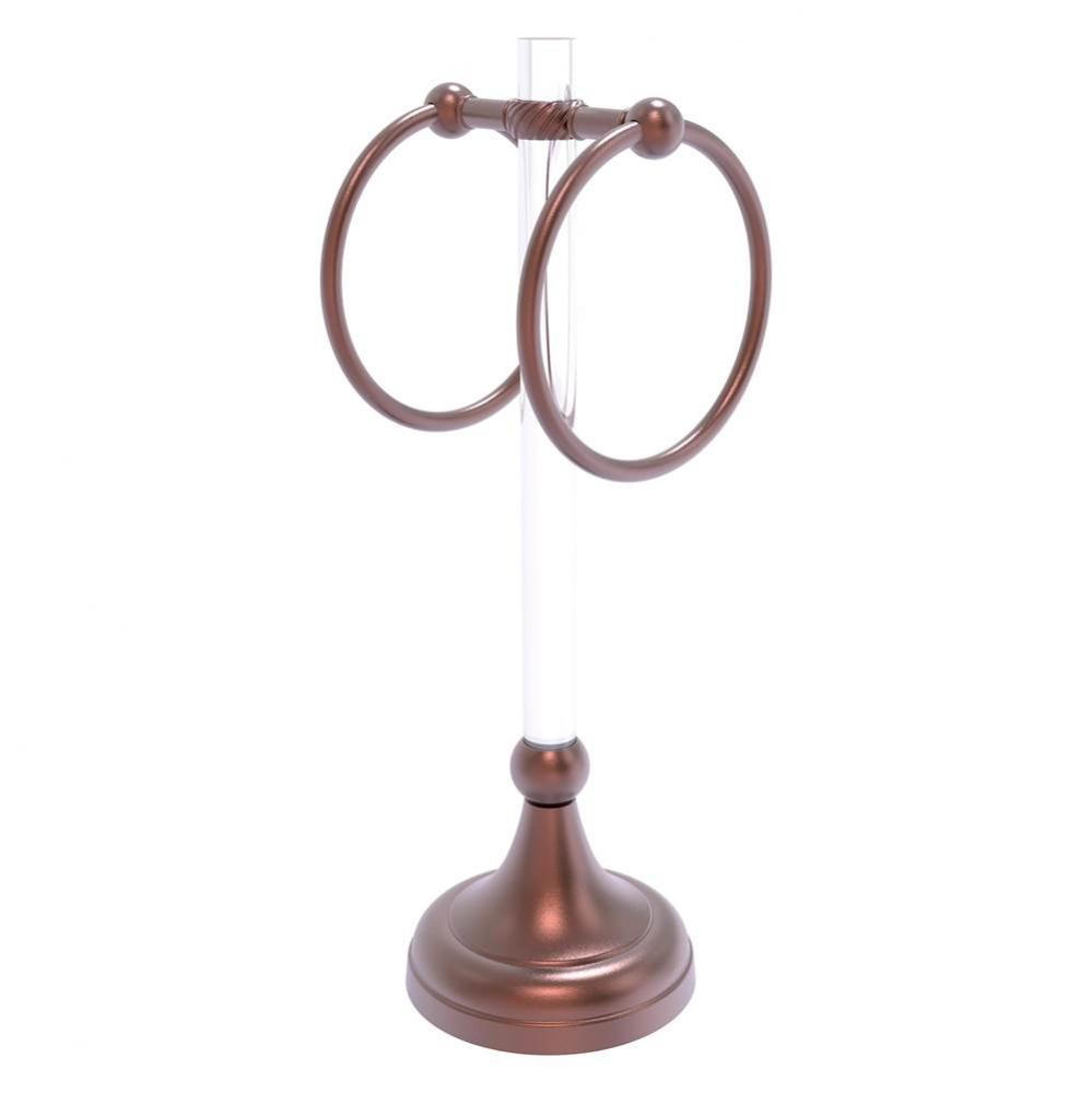 Pacific Grove Collection 2 Ring Vanity Top Guest Towel Ring with Twisted Accents - Antique Copper