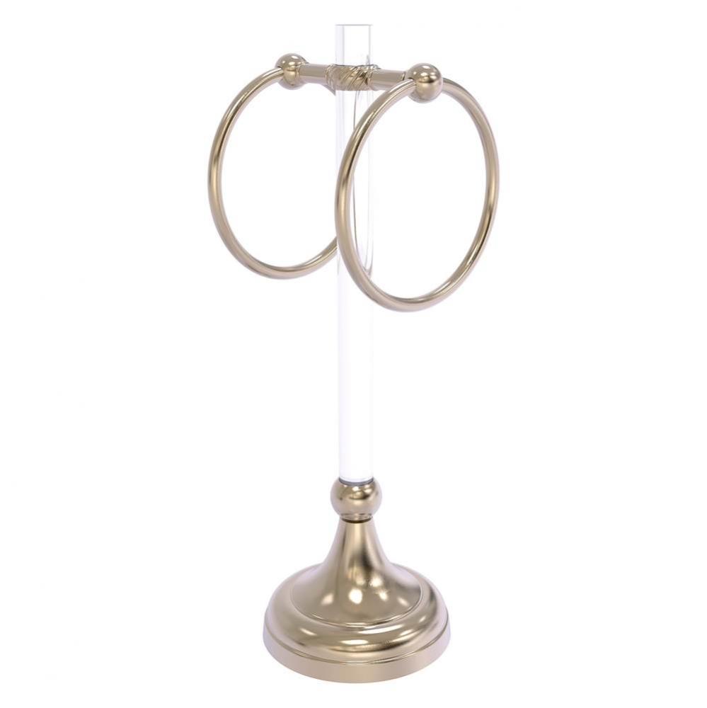 Pacific Grove Collection 2 Ring Vanity Top Guest Towel Ring with Twisted Accents - Antique Pewter