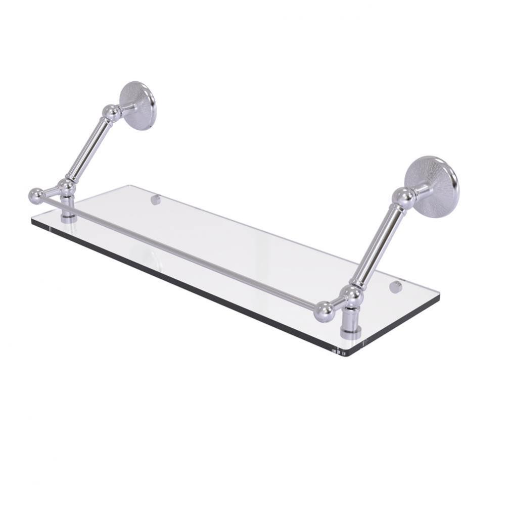 Prestige Monte Carlo 24 Inch Floating Glass Shelf with Gallery Rail