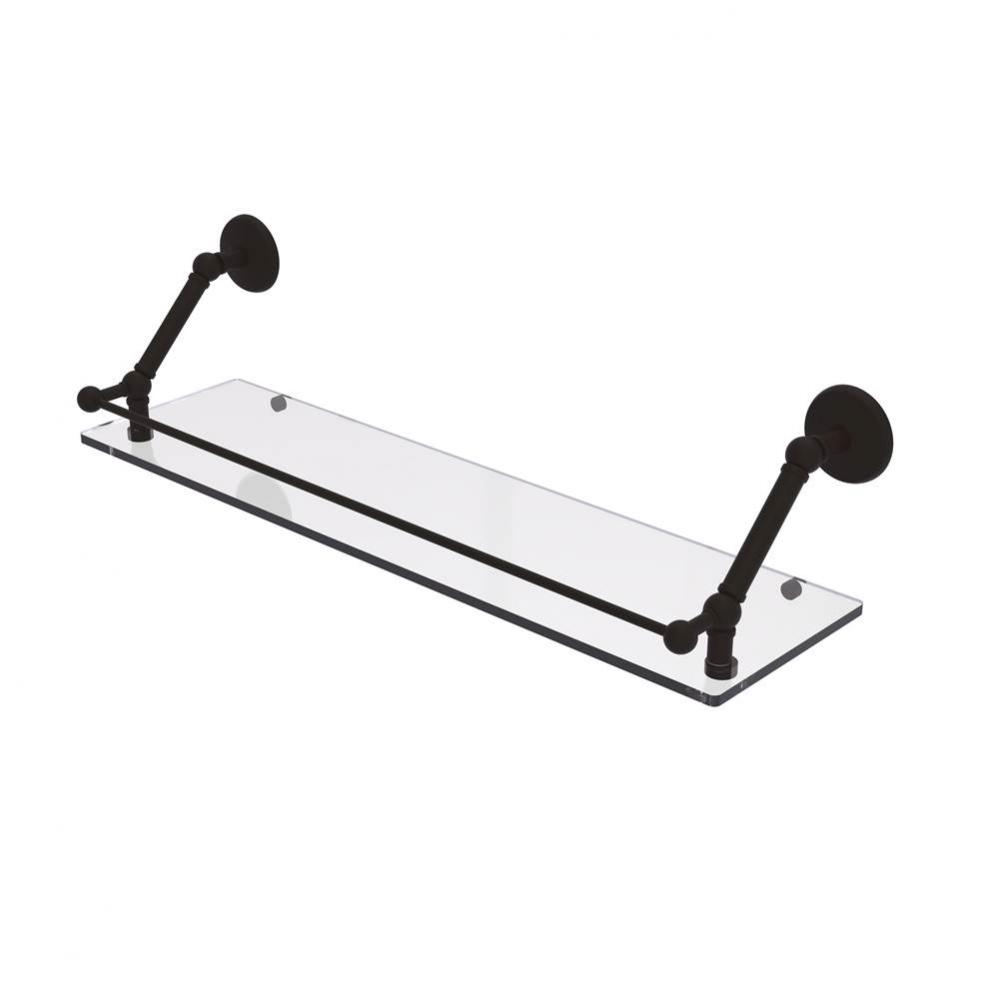 Prestige Monte Carlo 30 Inch Floating Glass Shelf with Gallery Rail