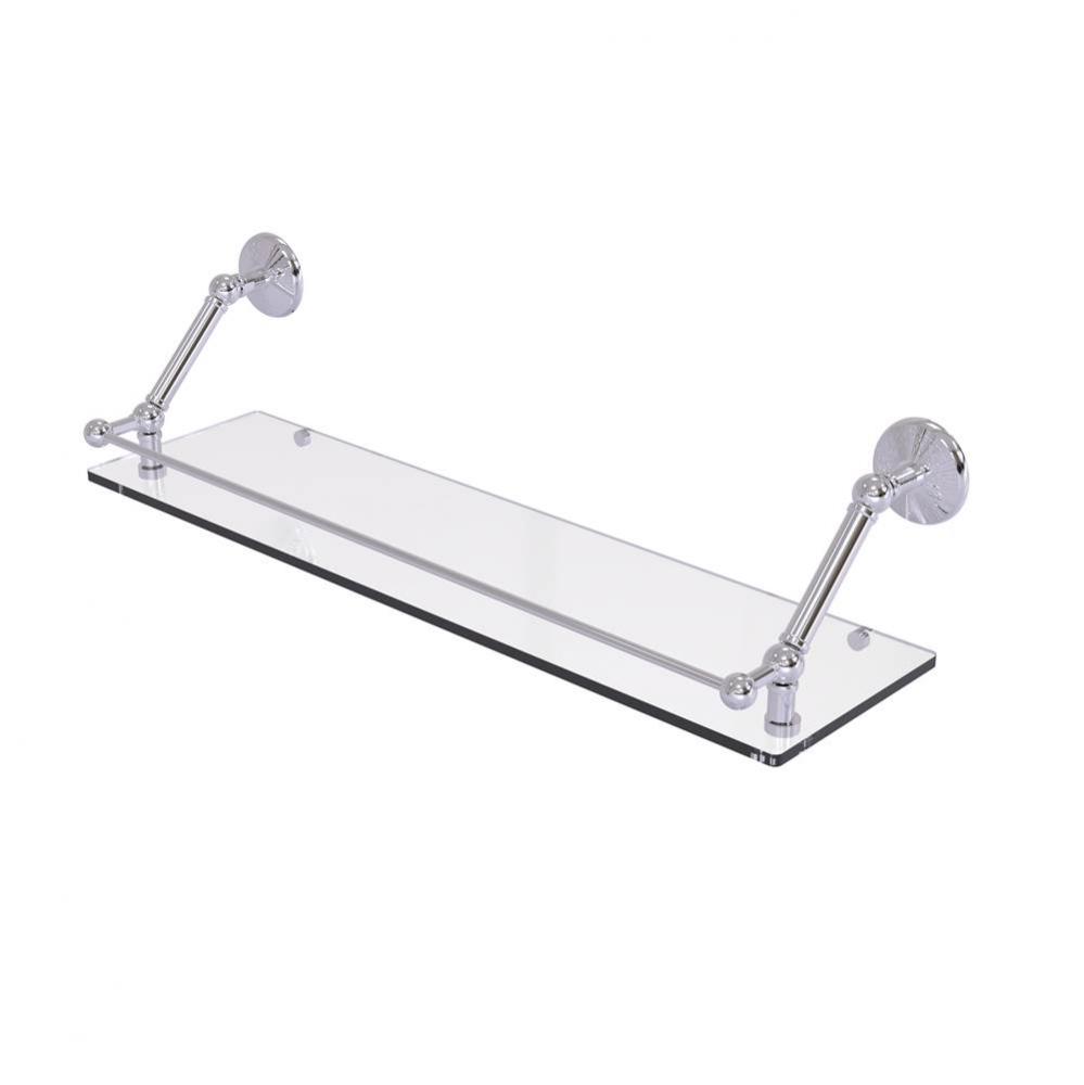 Prestige Monte Carlo 30 Inch Floating Glass Shelf with Gallery Rail