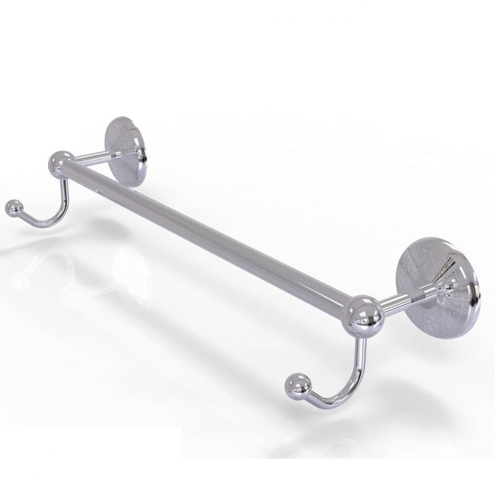 Prestige Monte Carlo Collection 24 Inch Towel Bar with Integrated Hooks