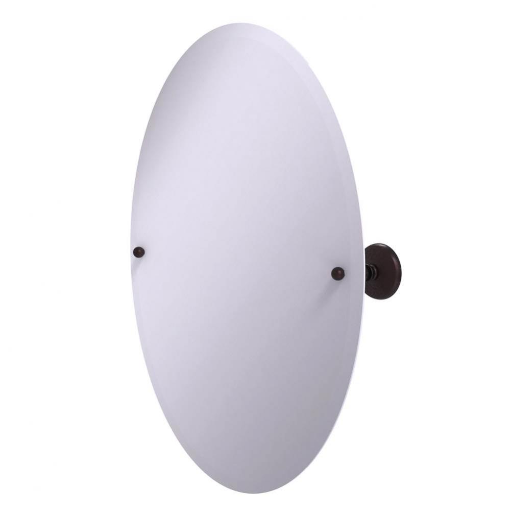 Frameless Oval Tilt Mirror with Beveled Edge