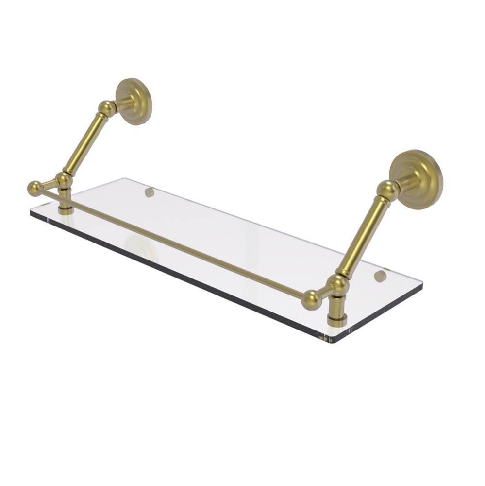 Prestige Que New 24 Inch Floating Glass Shelf with Gallery Rail