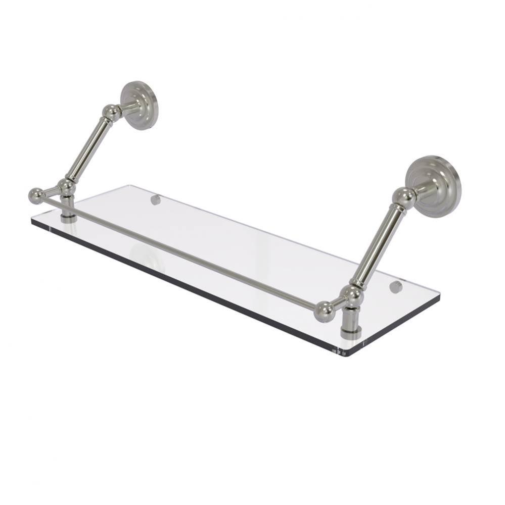 Prestige Que New 24 Inch Floating Glass Shelf with Gallery Rail