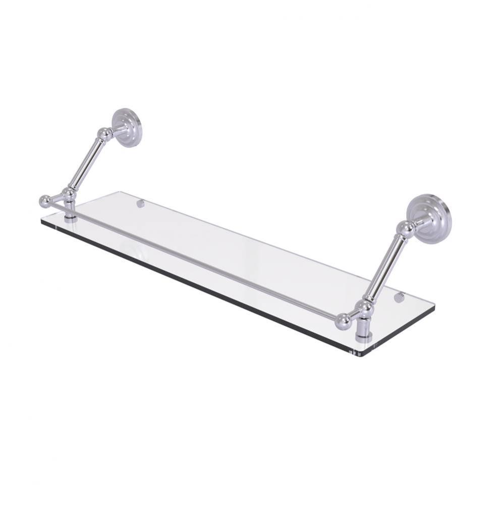 Prestige Que New 30 Inch Floating Glass Shelf with Gallery Rail